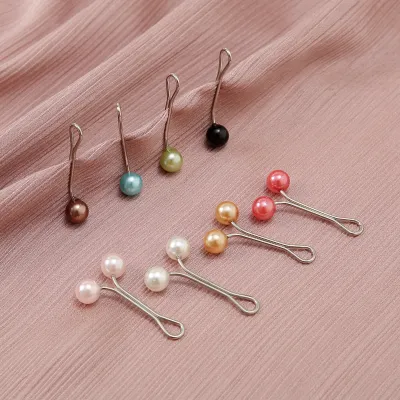 12 pcs Multicolor U Shape Pearl Hijab Pins (1 pata)
